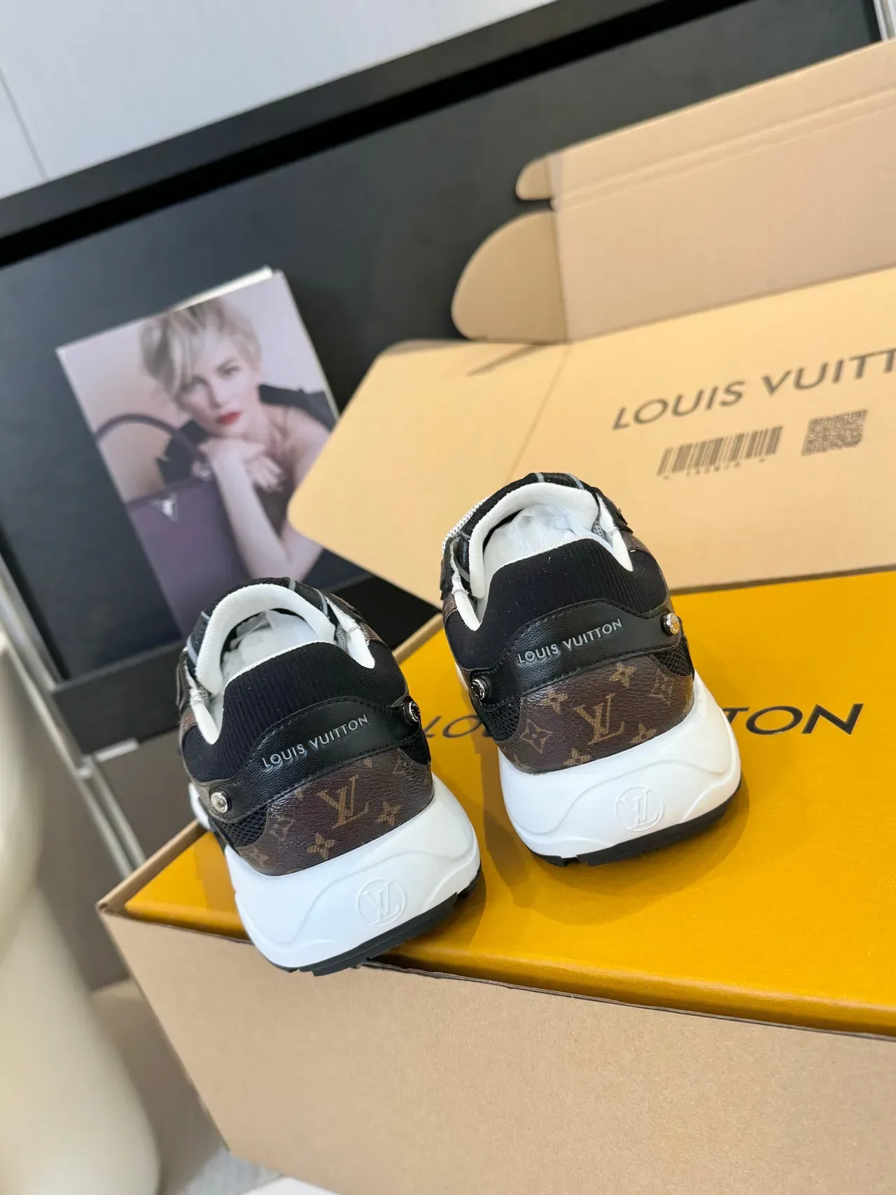 Louis Vuitton Black White Multi-Panel Construction Monogram Canvas Accents Chunky Sneakers 3