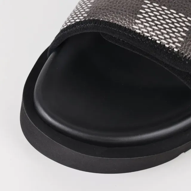Louis Vuitton Black White Platform Sole Damier Monogram Mesh Slippers 5