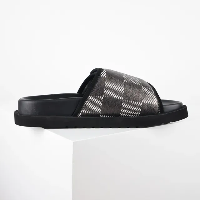Louis Vuitton Black White Platform Sole Damier Monogram Mesh Slippers 7