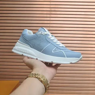 Louis Vuitton Blue White Perforated Monogram Mesh Upper Chunky Sculpted Midsole Lifestyle Sneakers