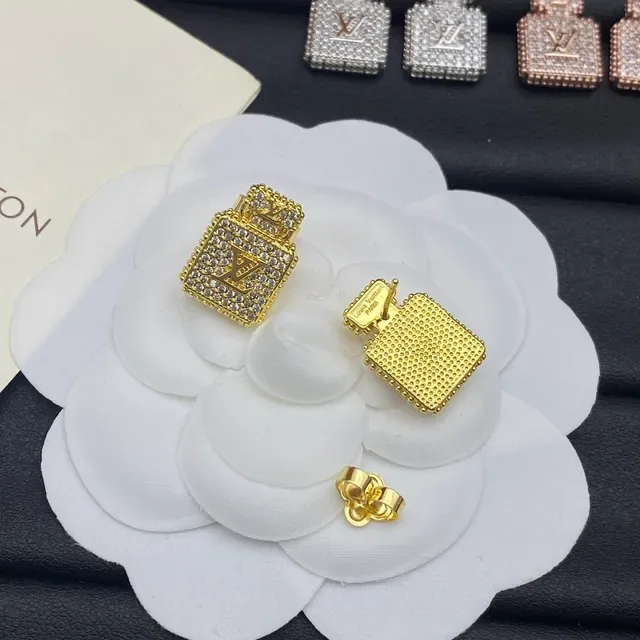 Louis Vuitton Bottle-Shaped Pavé Crystal Monogram Earrings 2