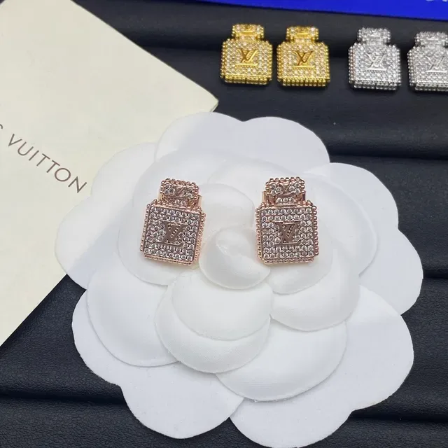 Louis Vuitton Bottle-Shaped Pavé Crystal Monogram Earrings 4