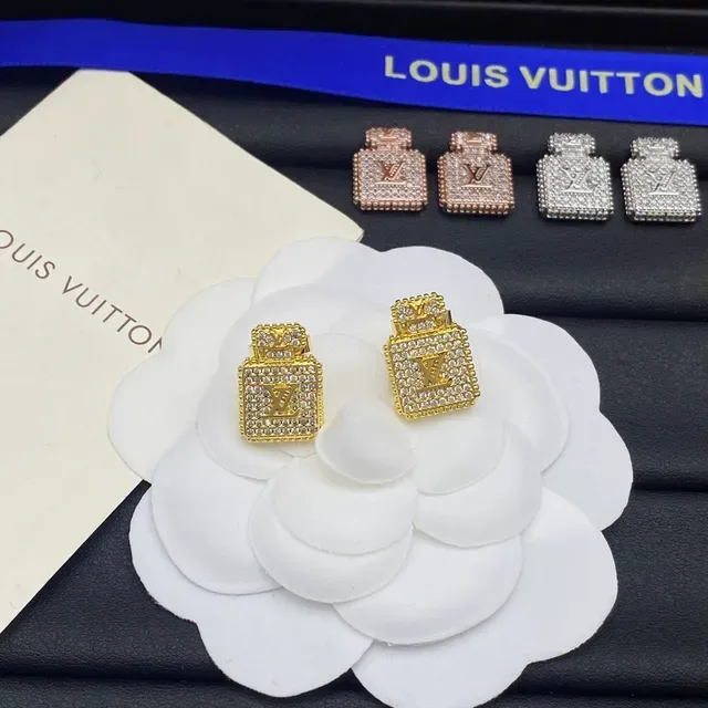 Louis Vuitton Bottle-Shaped Pavé Crystal Monogram Earrings 5