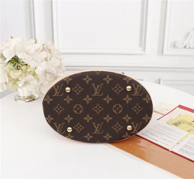 Louis Vuitton Brown Beige Monogram Canvas Cylindrical Silhouette Bucket Bag 6