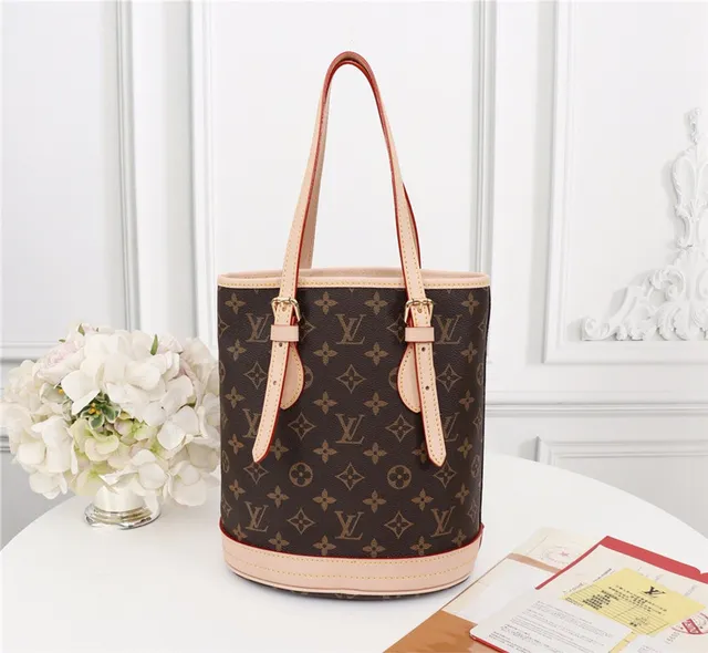 Louis Vuitton Brown Beige Monogram Canvas Cylindrical Silhouette Bucket Bag 7