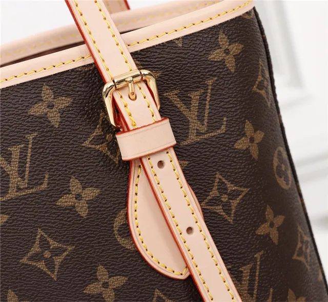 Louis Vuitton Brown Beige Monogram Canvas Cylindrical Silhouette Bucket Bag 8