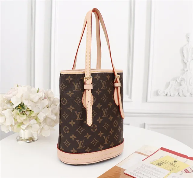 Louis Vuitton Brown Beige Monogram Canvas Cylindrical Silhouette Bucket Bag 9