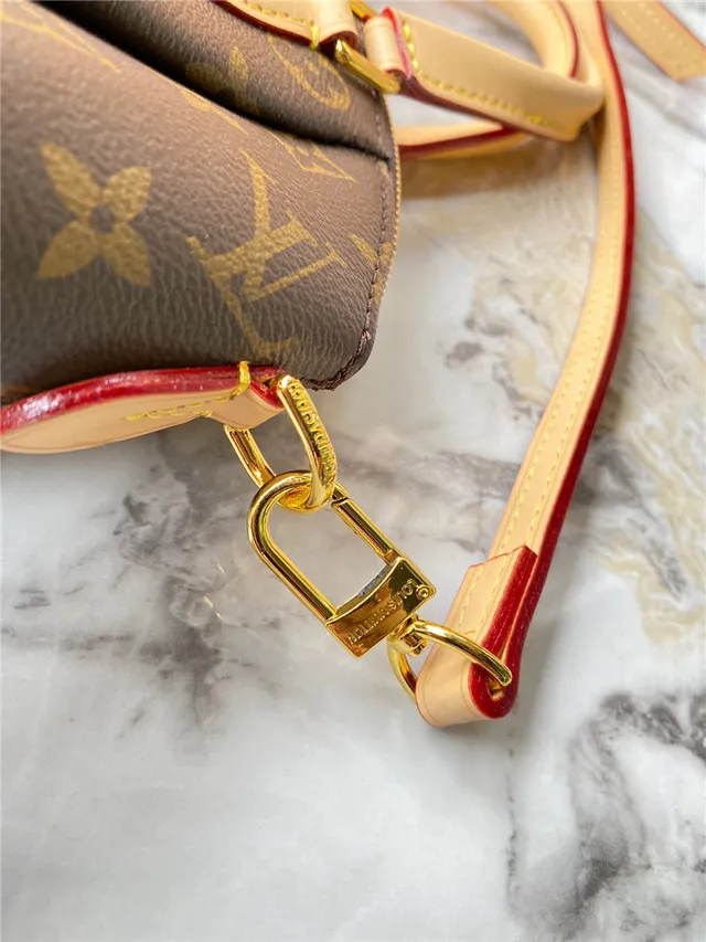 Louis Vuitton Marrón Beige Estructurado Top-Handle Monogram Lona Bolso Boston 4