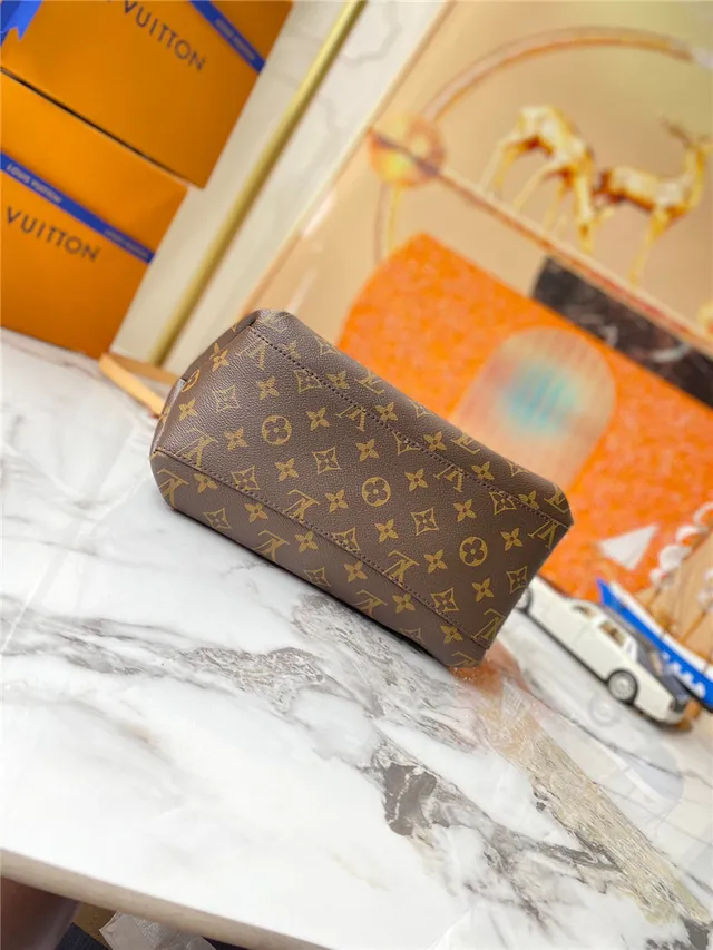 Louis Vuitton Marrón Beige Estructurado Top-Handle Monogram Lona Bolso Boston 7