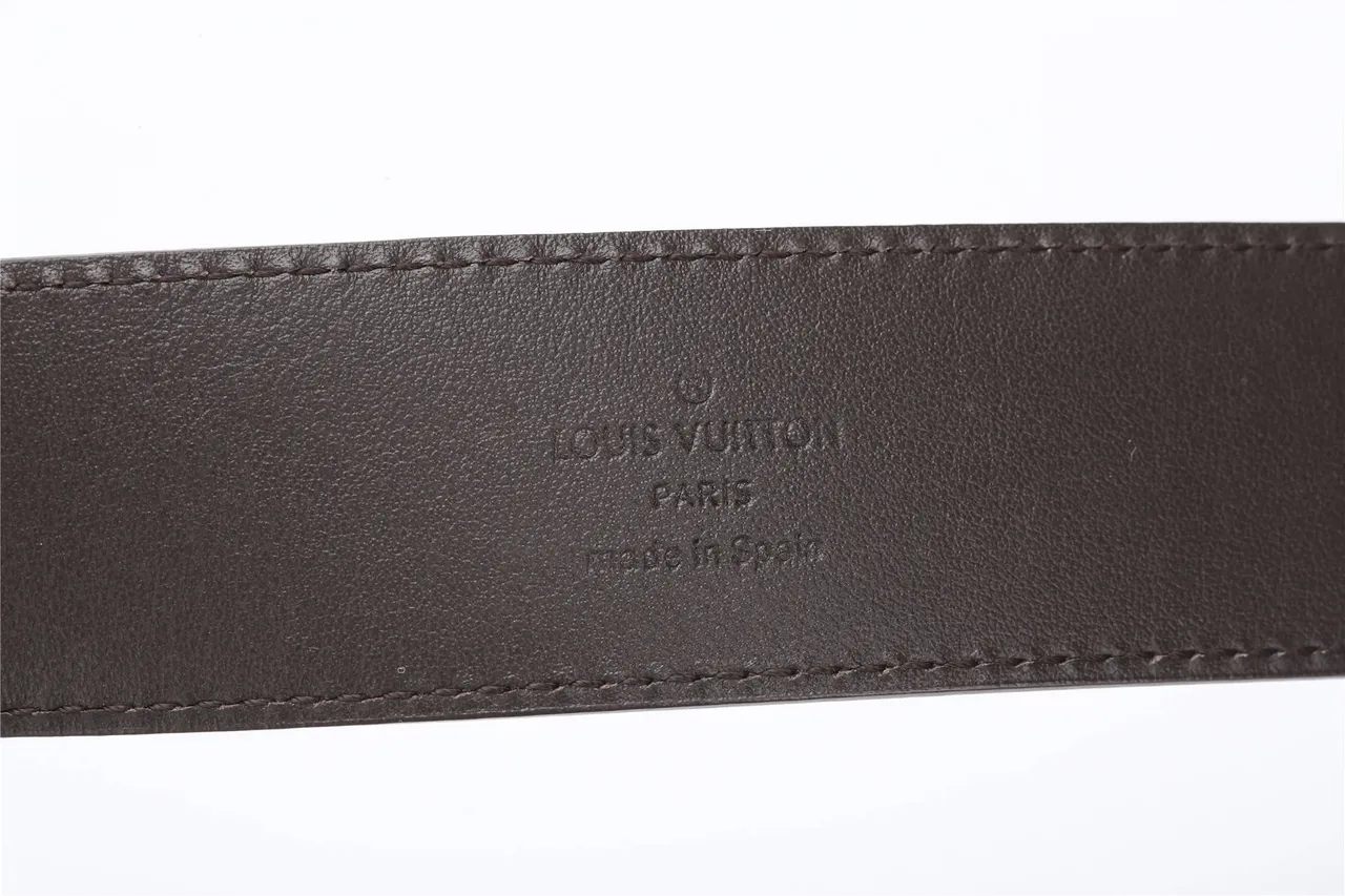 Louis Vuitton Brown Black Monogram-Coated Canvas Matte Metal Buckle Leather Belt 8