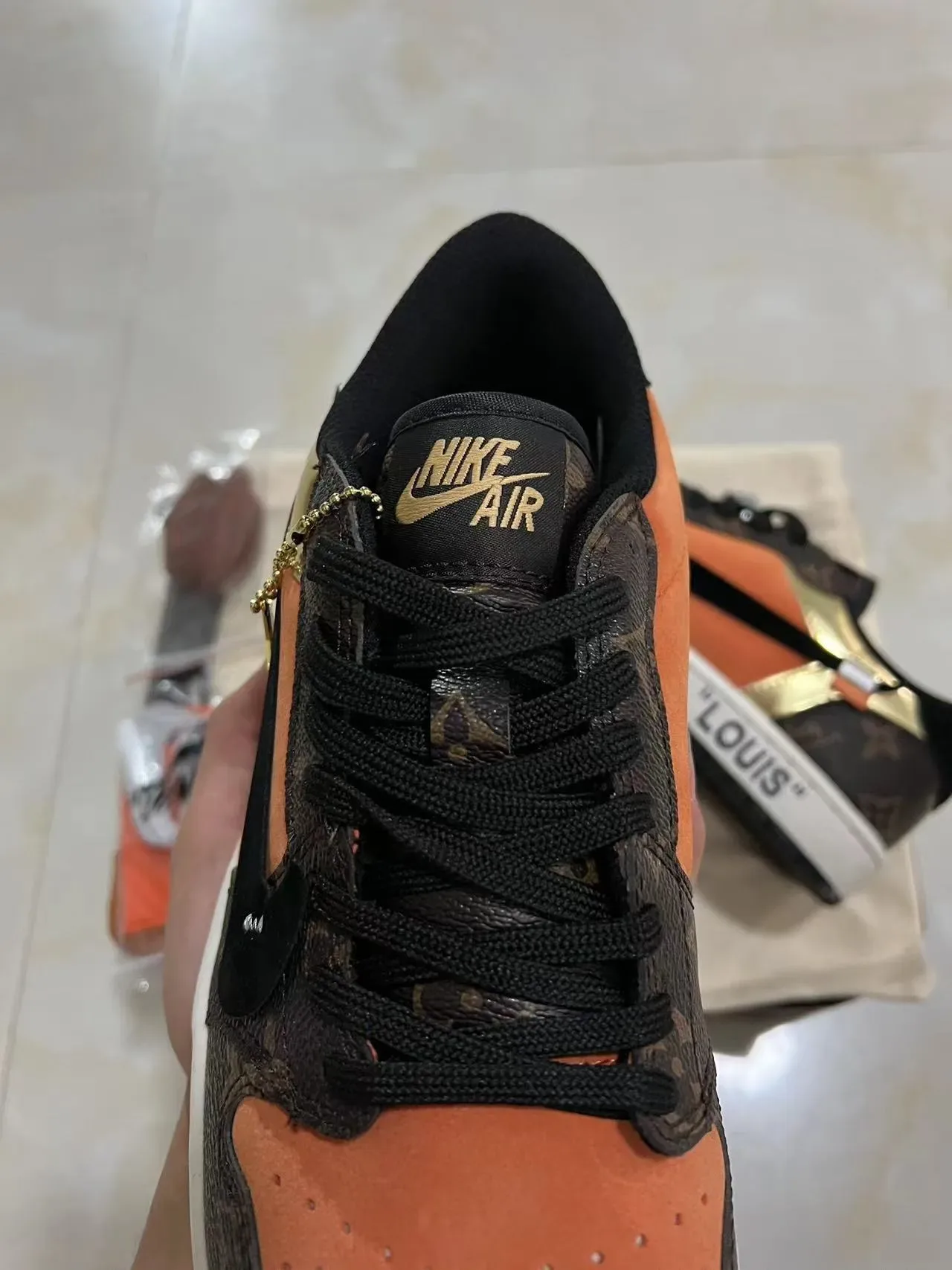 Louis Vuitton Brown Orange Monogram Canvas Suede Panels Lifestyle Sneakers 4