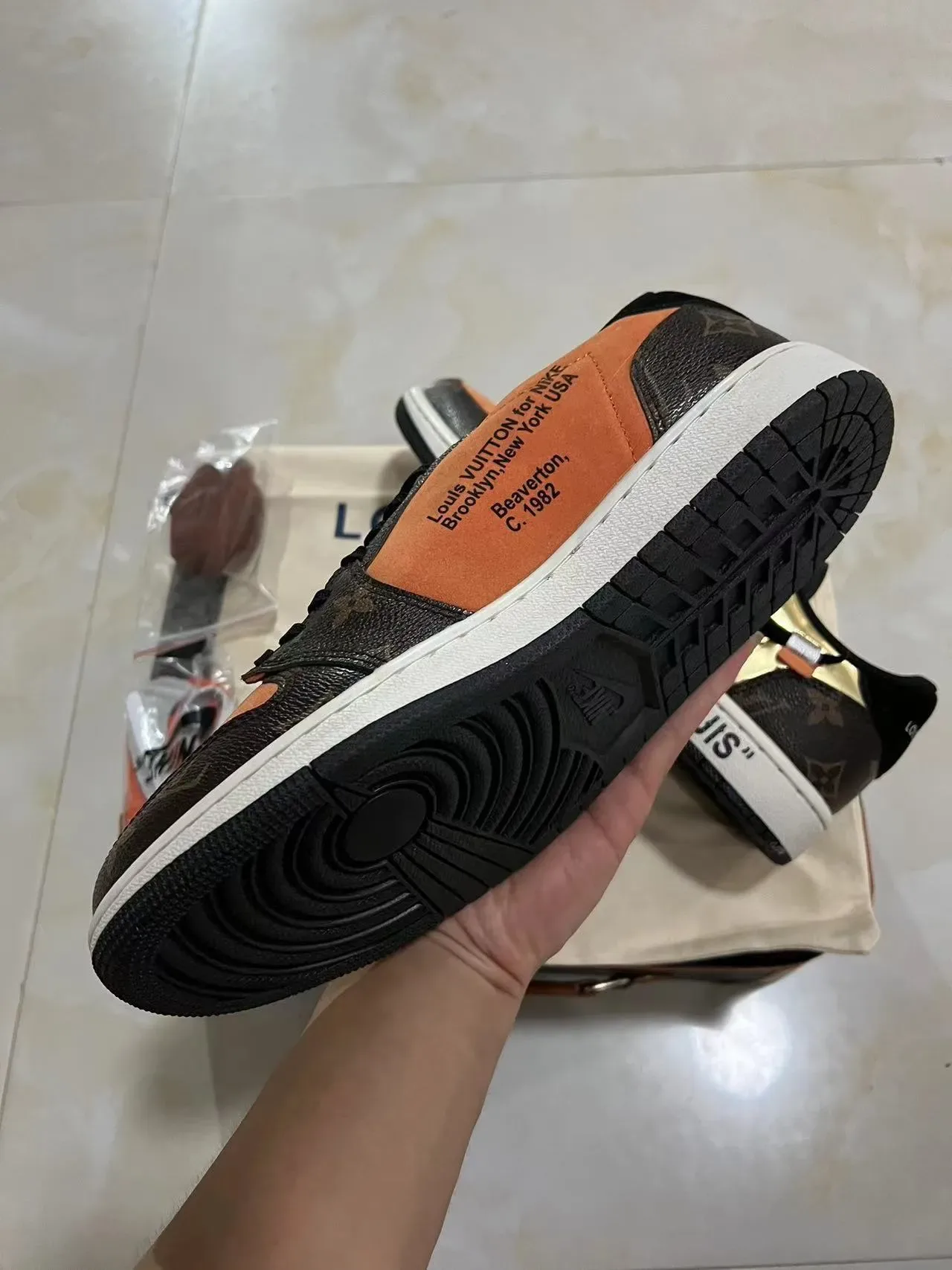 Louis Vuitton Brown Orange Monogram Canvas Suede Panels Lifestyle Sneakers 6