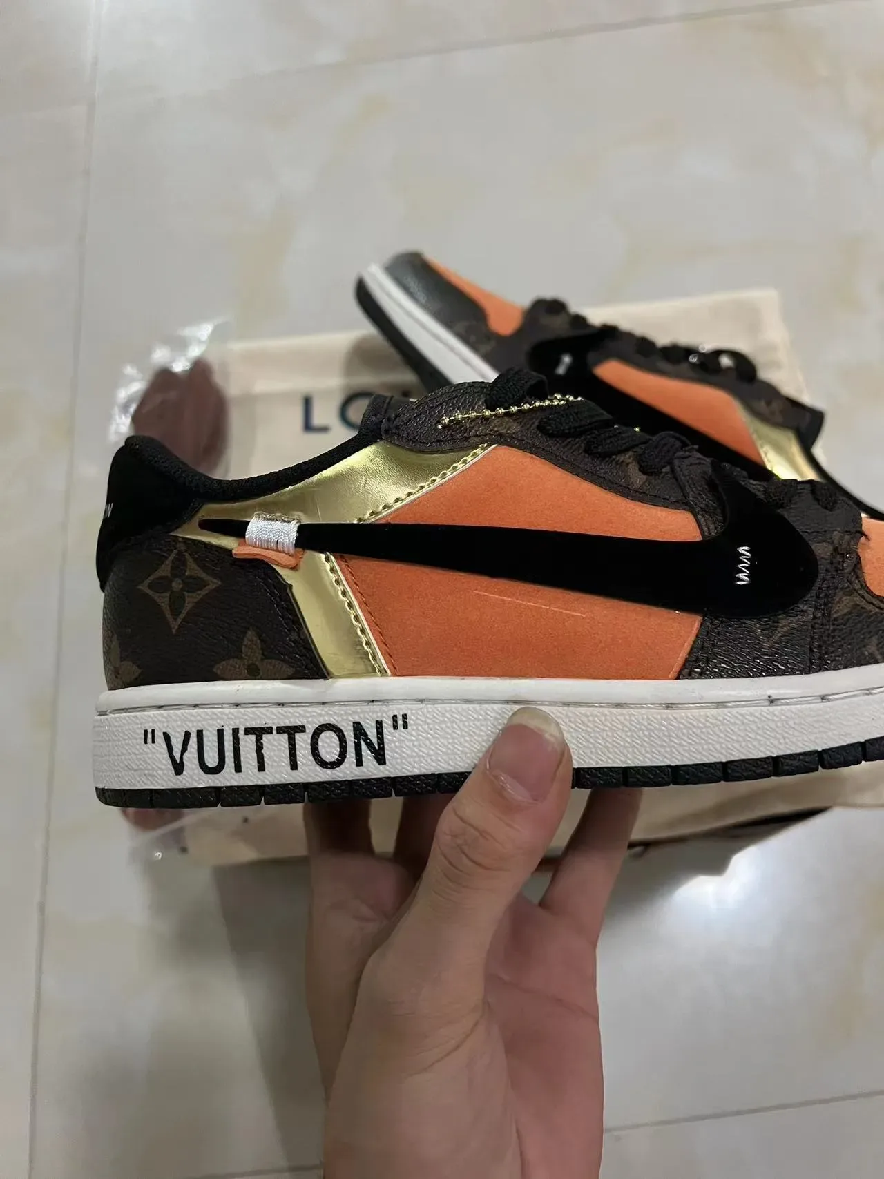 Louis Vuitton Brown Orange Monogram Canvas Suede Panels Lifestyle Sneakers 7