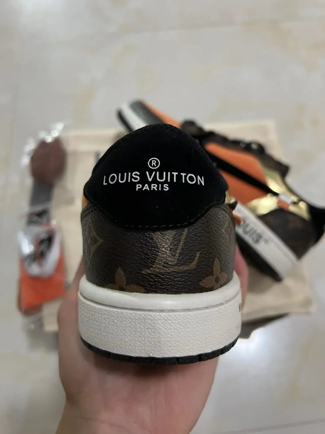 Louis Vuitton Brown Orange Monogram Canvas Suede Panels Lifestyle Sneakers 8