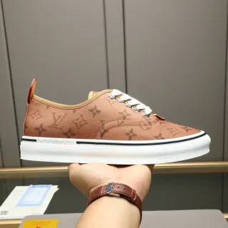 Louis Vuitton Brown White Monogram Canvas Vulcanized Sole Lifestyle Sneakers