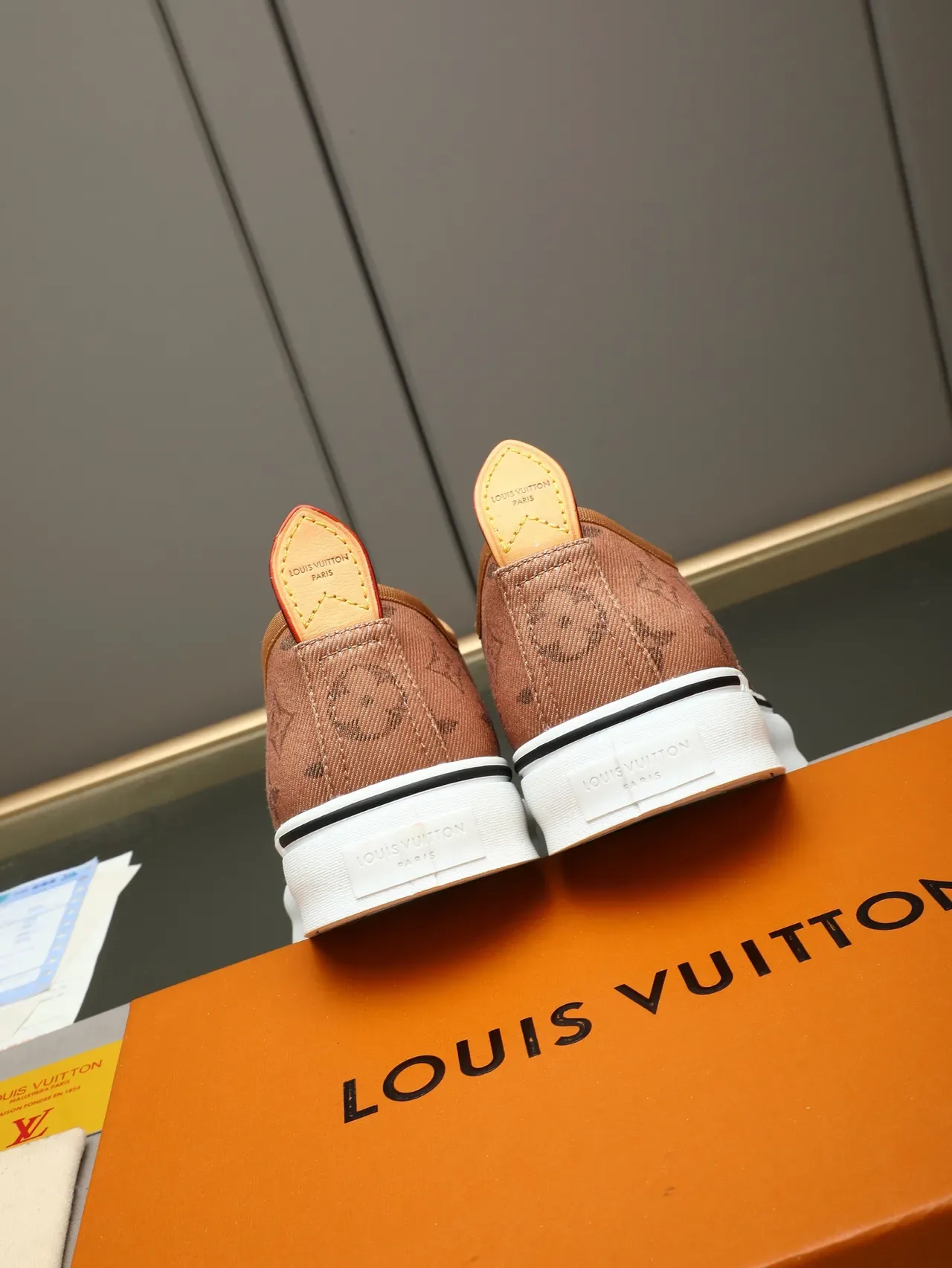 Louis Vuitton Brown White Monogram Canvas Vulcanized Sole Lifestyle Sneakers 3