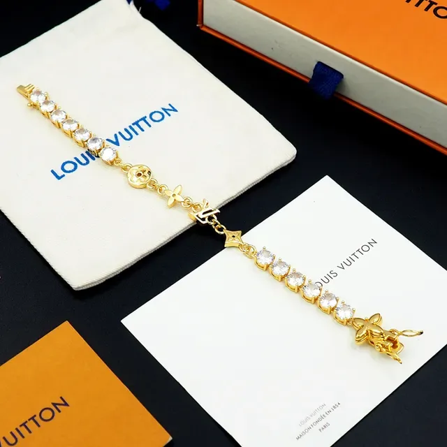 Louis Vuitton Crystal-Embellished Monogram Charm Link Bracelet 3