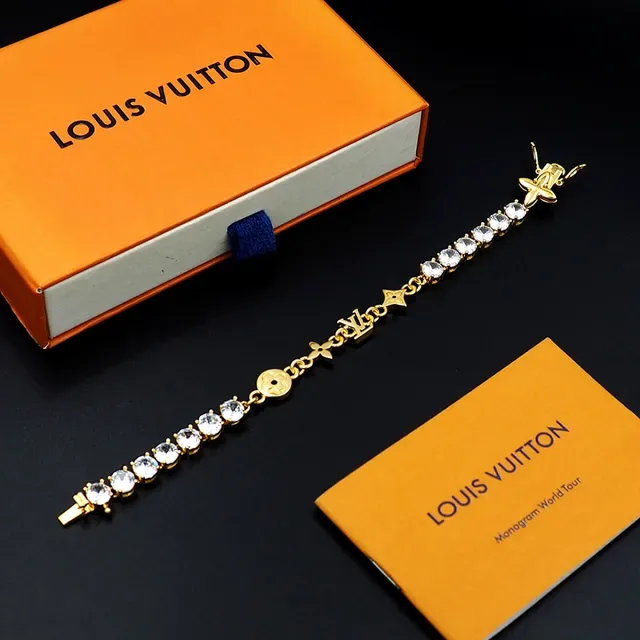 Louis Vuitton Crystal-Embellished Monogram Charm Link Bracelet 5