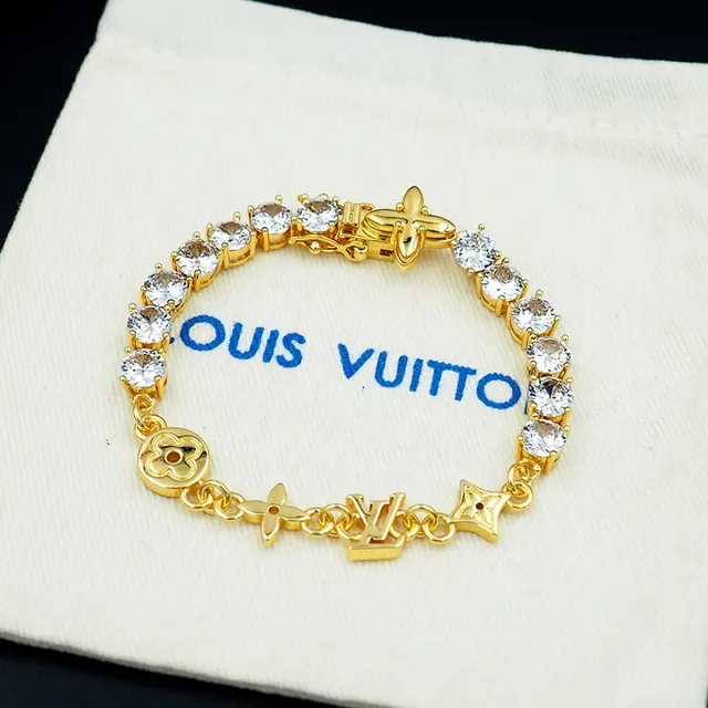 Louis Vuitton Crystal-Embellished Monogram Charm Link Bracelet 7