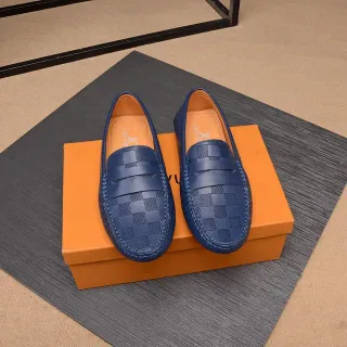 Louis Vuitton Damier Cobalt Loafer Toile Bleu Beige A Carreaux Bride Penny Loafer