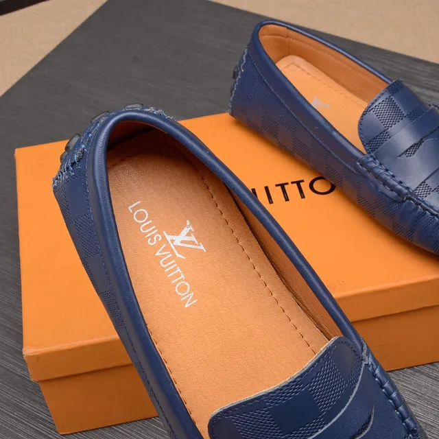 Louis Vuitton Damier Cobalt Loafer Toile Bleu Beige A Carreaux Bride Penny Loafer 7