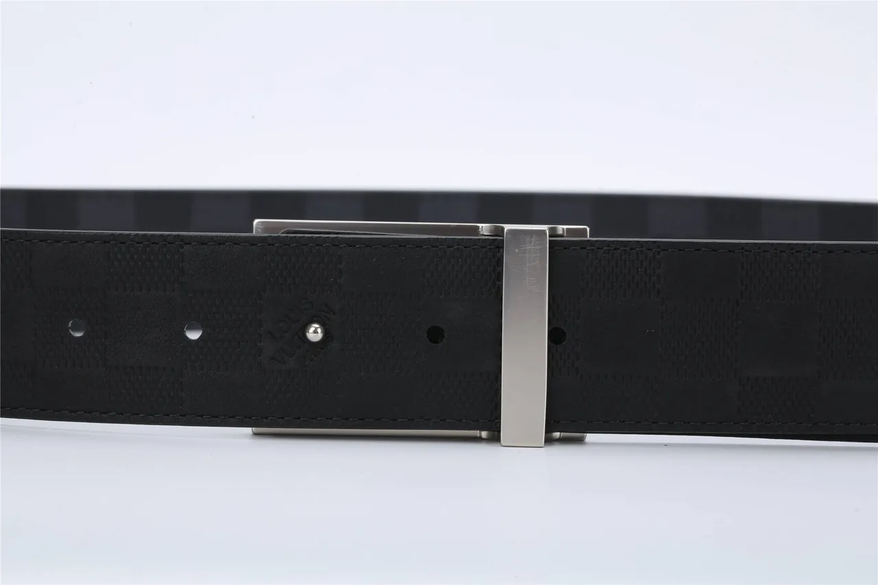 Louis Vuitton Damier Graphite Engraved Buckle Leather Belt 4