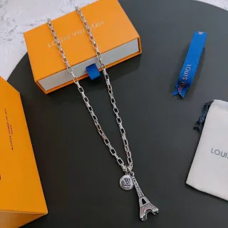 Louis Vuitton Eiffel Tower and LV Monogram collier argenté