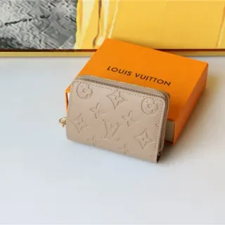Louis Vuitton Embossed Monogram Beige Short Wallet