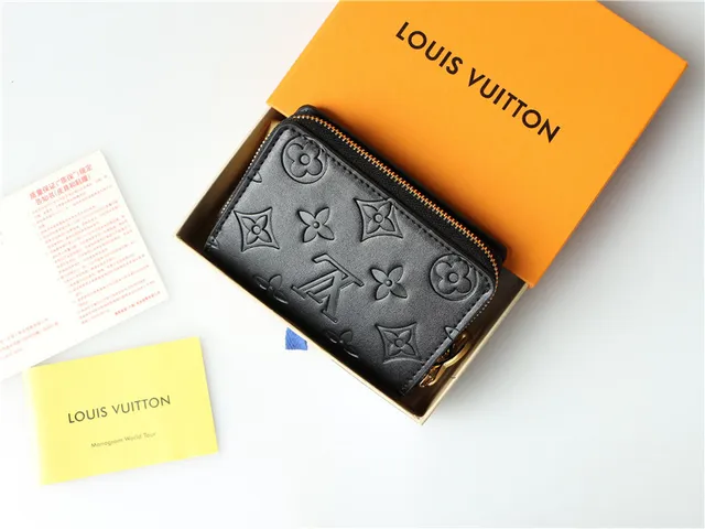 Louis Vuitton Embossed Monogram Beige Short Wallet 8
