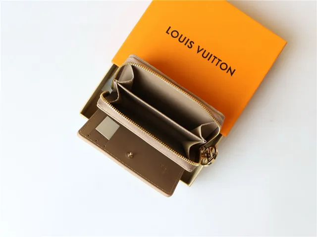 Louis Vuitton Embossed Monogram Beige Short Wallet 14