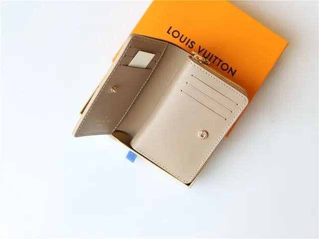 Louis Vuitton Embossed Monogram Beige Short Wallet 15