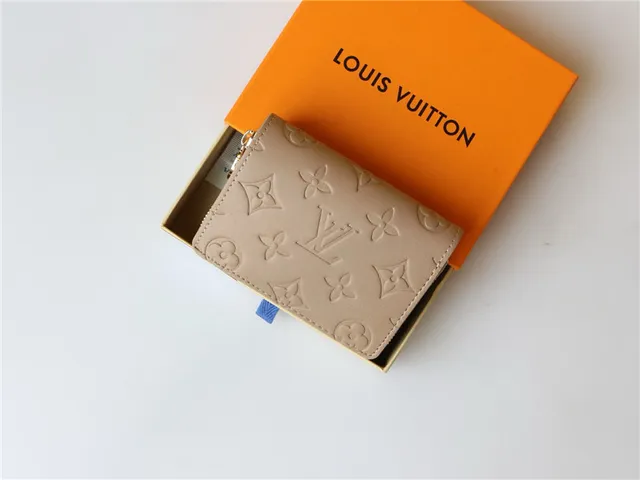 Louis Vuitton Embossed Monogram Beige Short Wallet 16