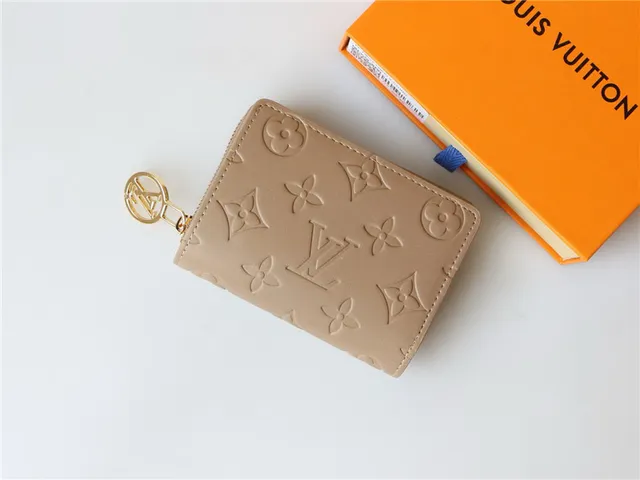 Louis Vuitton Embossed Monogram Beige Short Wallet 17