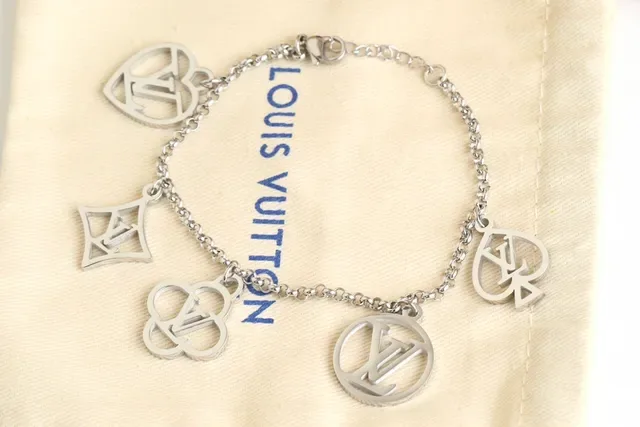 Louis Vuitton Gold Beige Monogram-Cutout Necklace 2