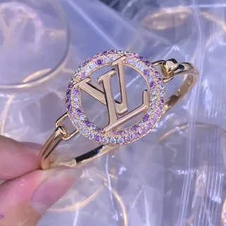 Louis Vuitton سواريه هالو ذهبي بنفسجي معدن باڤيه كريستال