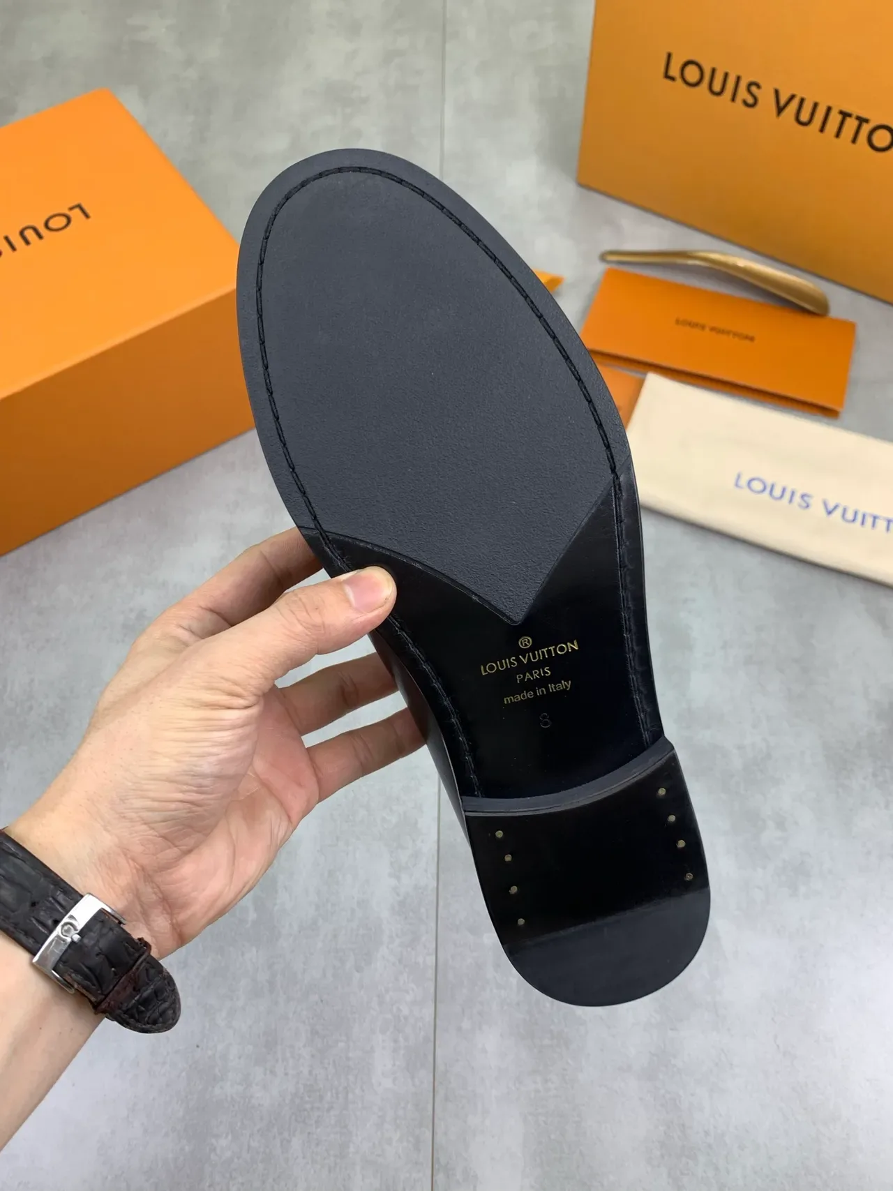 Louis Vuitton Horsebit 1955 Black Leather Loafers 4