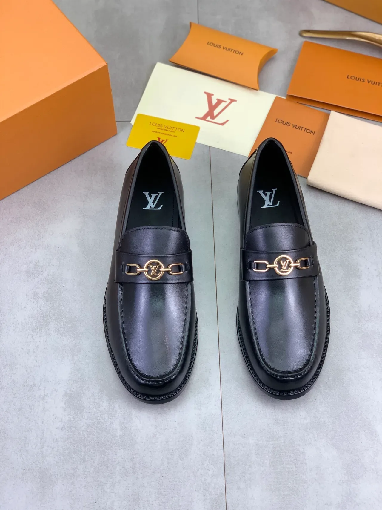 Louis Vuitton Horsebit 1955 Black Leather Loafers 5