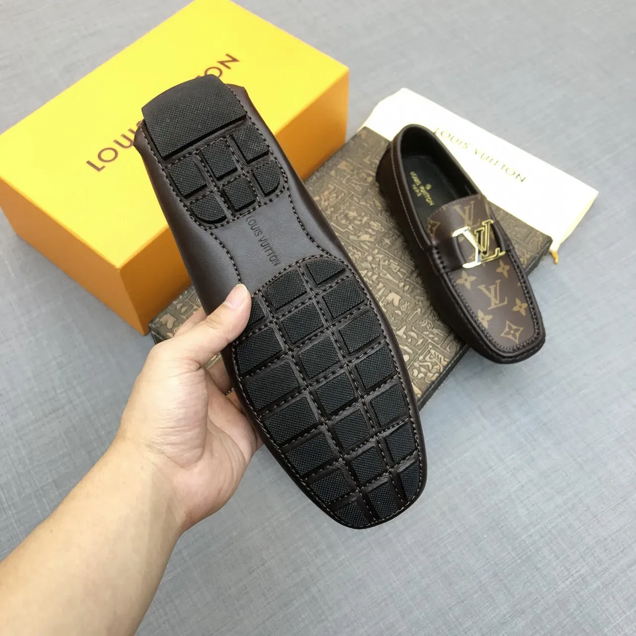 Louis Vuitton Horsebit 1955 Brown Monogram Loafers 7