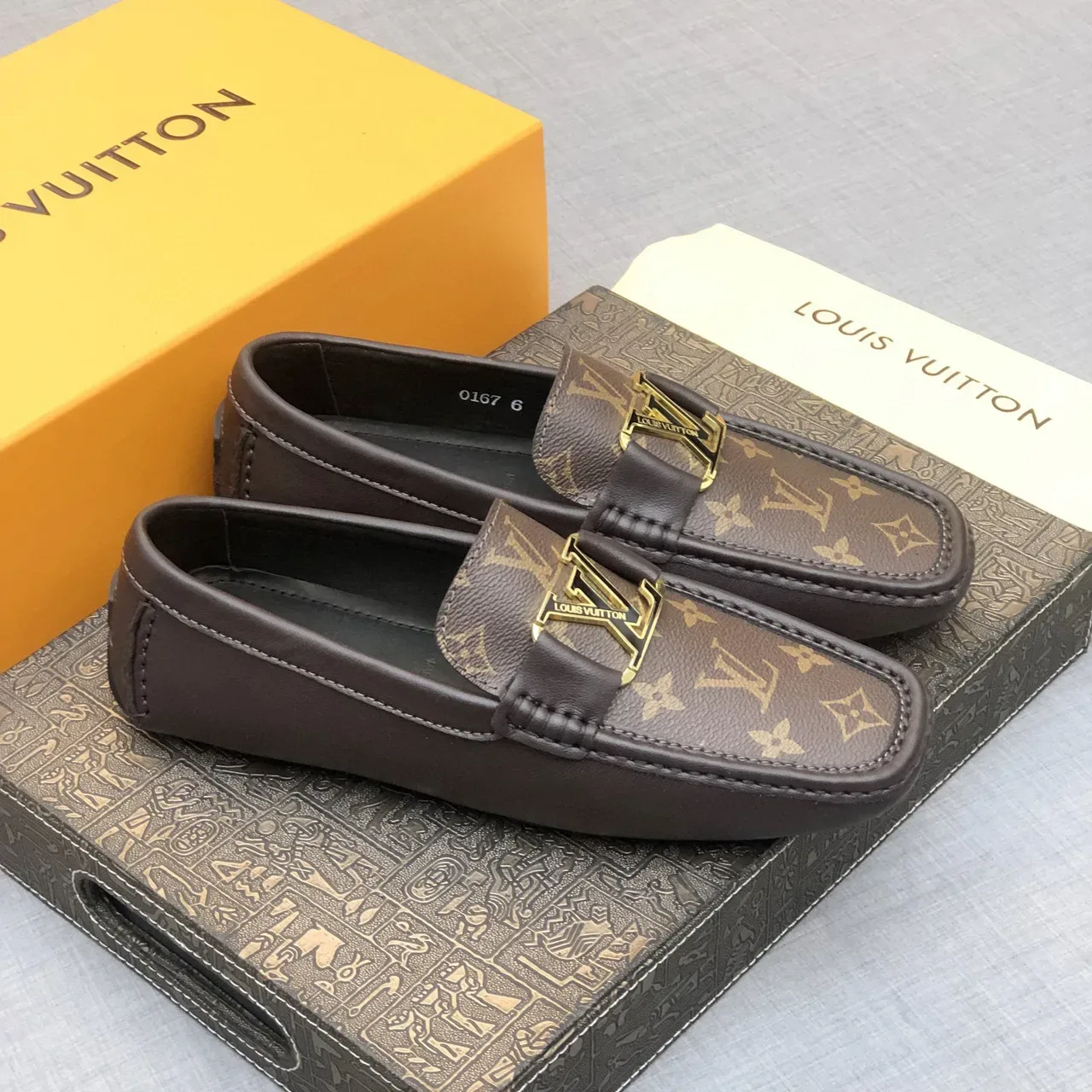 Louis Vuitton Horsebit 1955 Brown Monogram Loafers 9