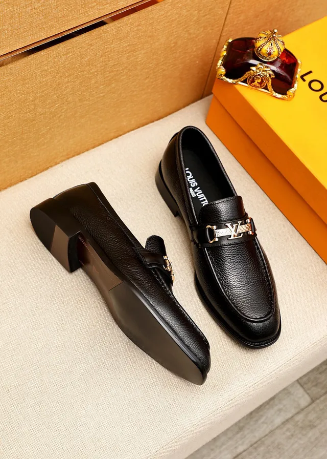 Louis Vuitton Horsebit 1955 mocassim preto couro granulado mocassins 2
