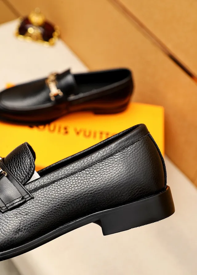 Louis Vuitton Horsebit 1955 mocassim preto couro granulado mocassins 7