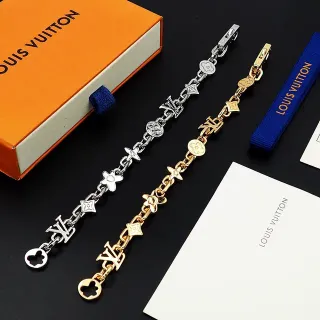 Louis Vuitton Iconic Chain Bracelet Pulseras de metal en tono plata y oro