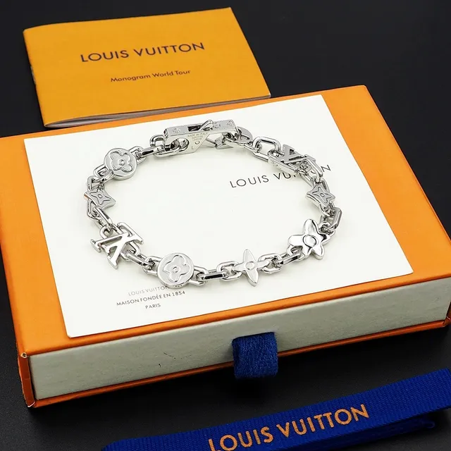 Louis Vuitton Iconic Chain Bracelet Silver and Gold Tone Metal Bracelets 4