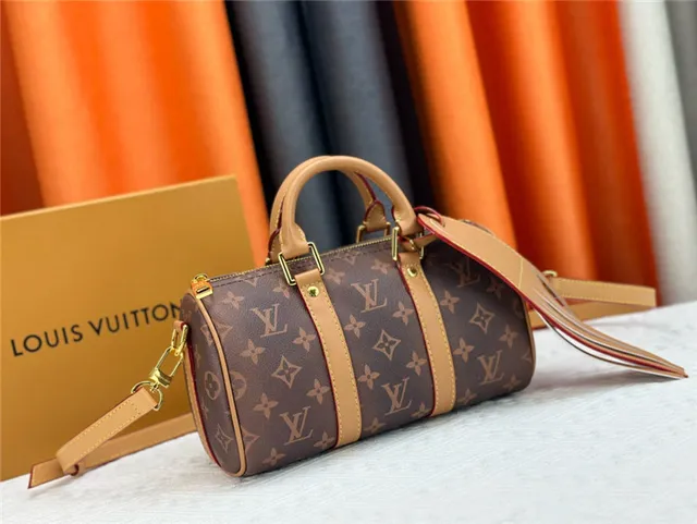 Louis Vuitton Keepall Noir Orange Monogram Canvas Silhouette Baril Sac Boston 18