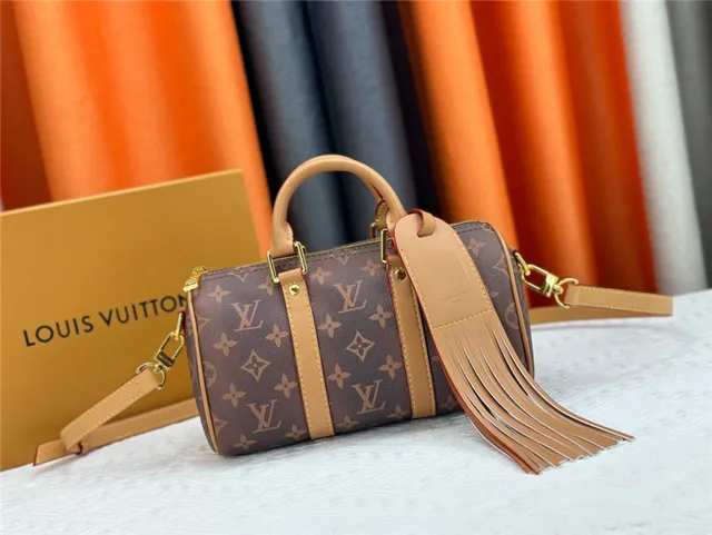 Louis Vuitton Keepall Noir Orange Monogram Canvas Silhouette Baril Sac Boston 19