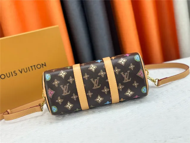 Louis Vuitton Keepall Noir Orange Monogram Canvas Silhouette Baril Sac Boston 24