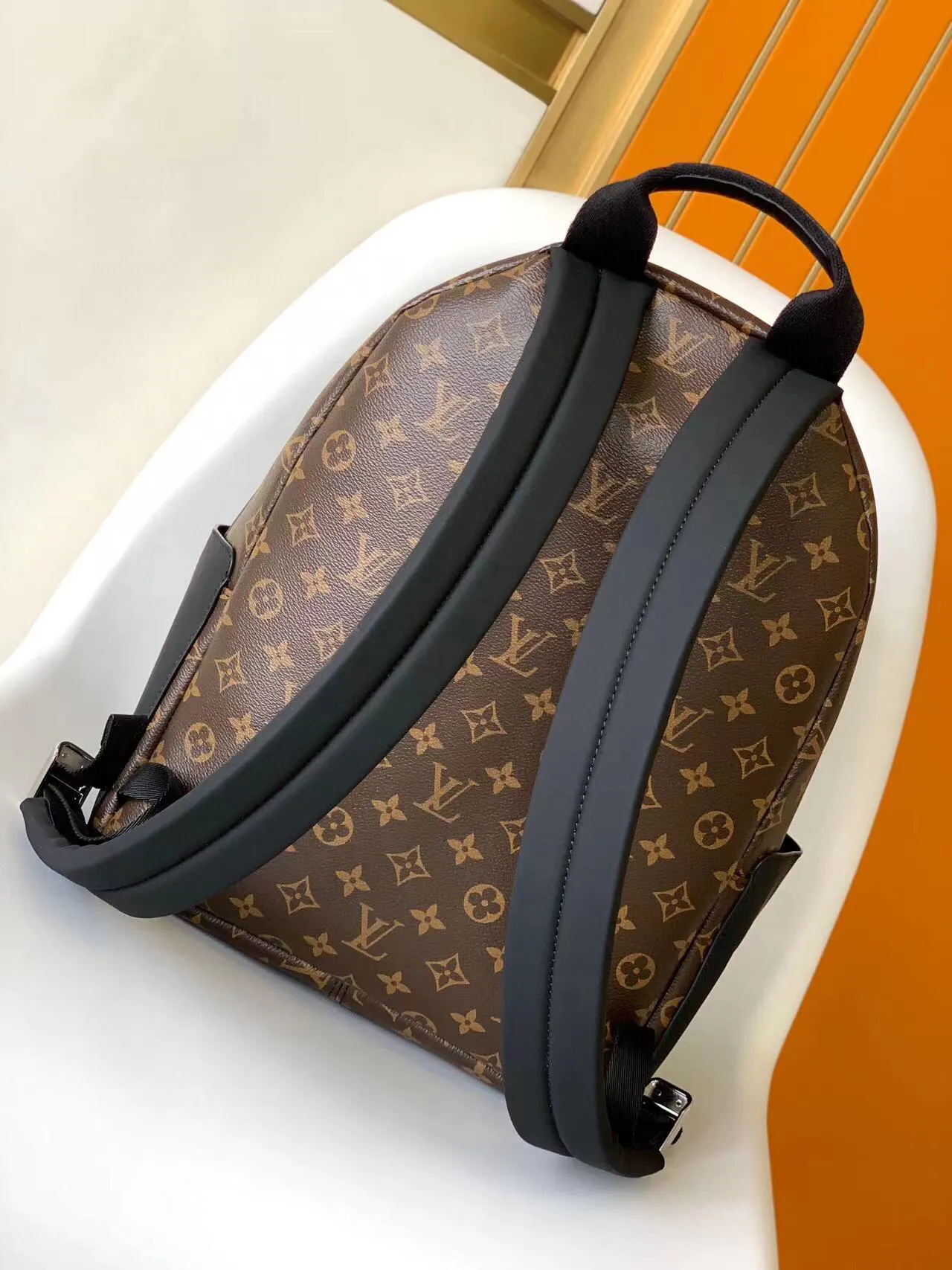 Louis Vuitton Keepall-Style Backpack Brown and Black Monogram Canvas Casual Backpack 7