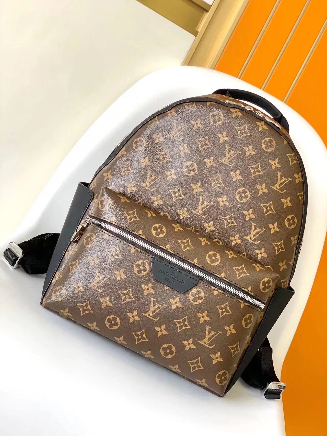 Louis Vuitton Keepall-Style Backpack Brown and Black Monogram Canvas Casual Backpack 9