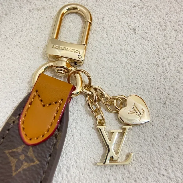 Louis Vuitton Key Strap Brown Beige Monogram Canvas Tan Leather Accent Crossbody Bag 2