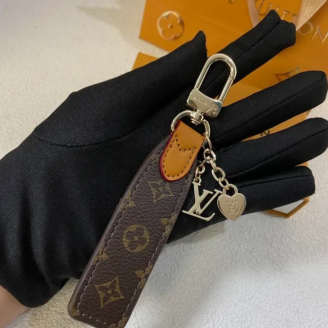 Louis Vuitton Key Strap Brown Beige Monogram Canvas Tan Leather Accent Crossbody Bag 3